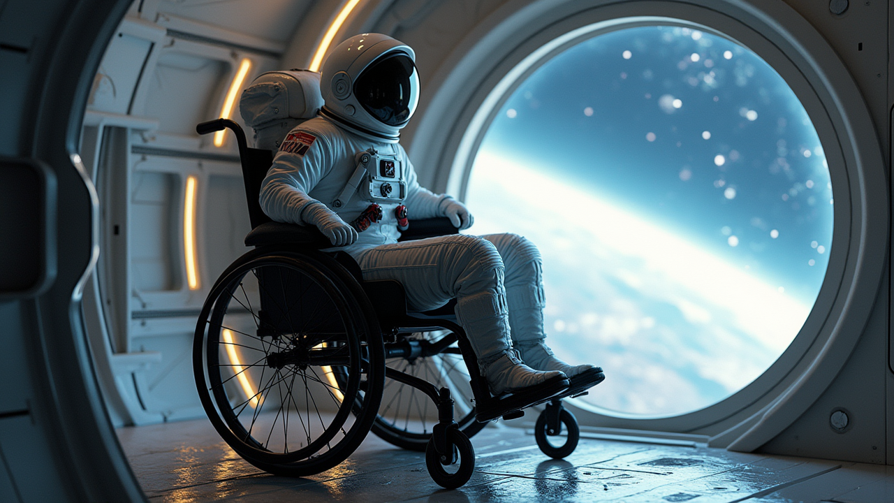 Немецкая инженер Михаэла Бентхаус, передвигающа...