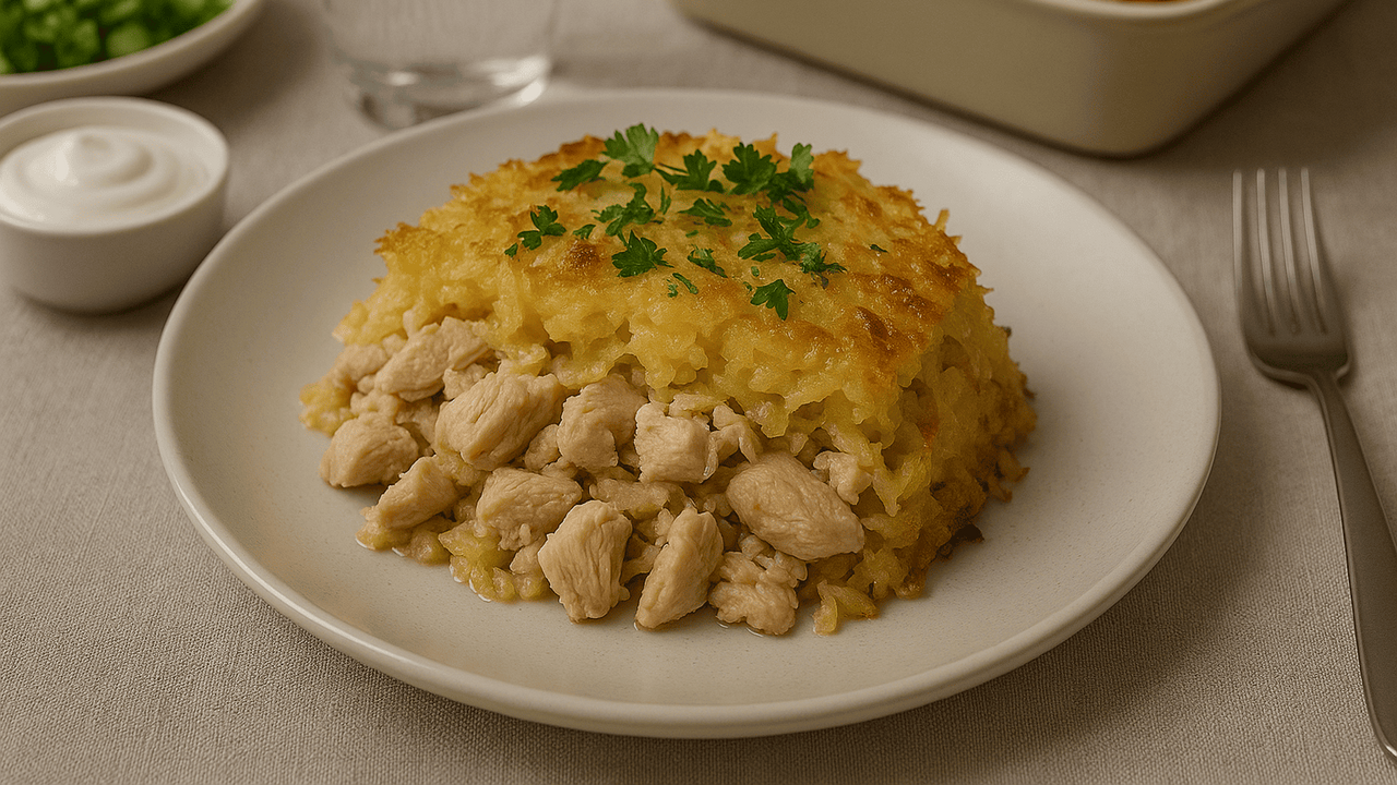 Всего один противень — и полноценный ужин готов: картофельная бабка с курицей из грудки и сметаны спасёт любой вечер Устали проводить полдня у плиты, но хочется чег...