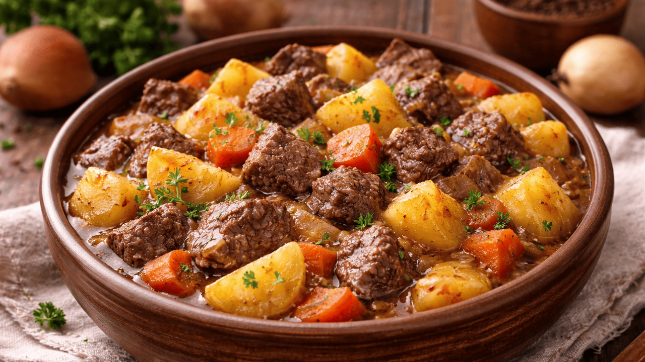 Жаркое по-домашнему с говядиной и картошкой — э...