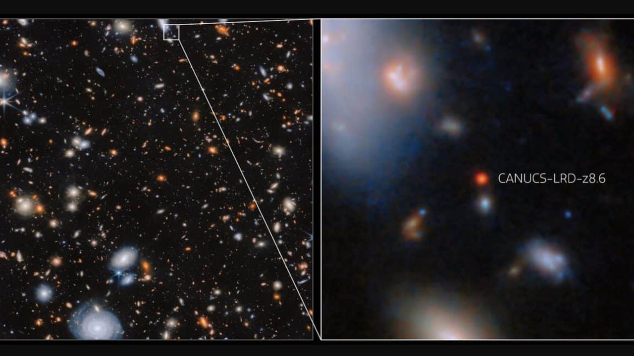Астрономы, изучавшие галактику CANUCS-LRD-z8.6 ...