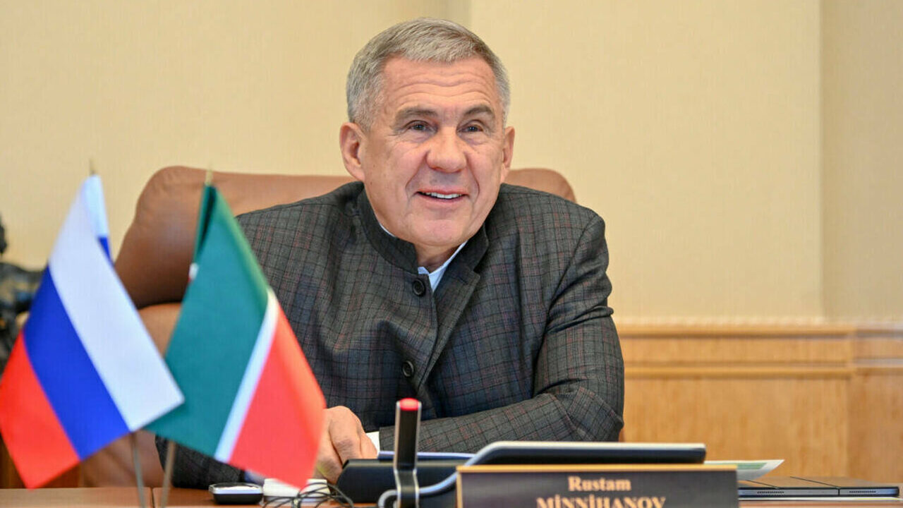 Раис Татарстана Рустам Минниханов на итоговой п...