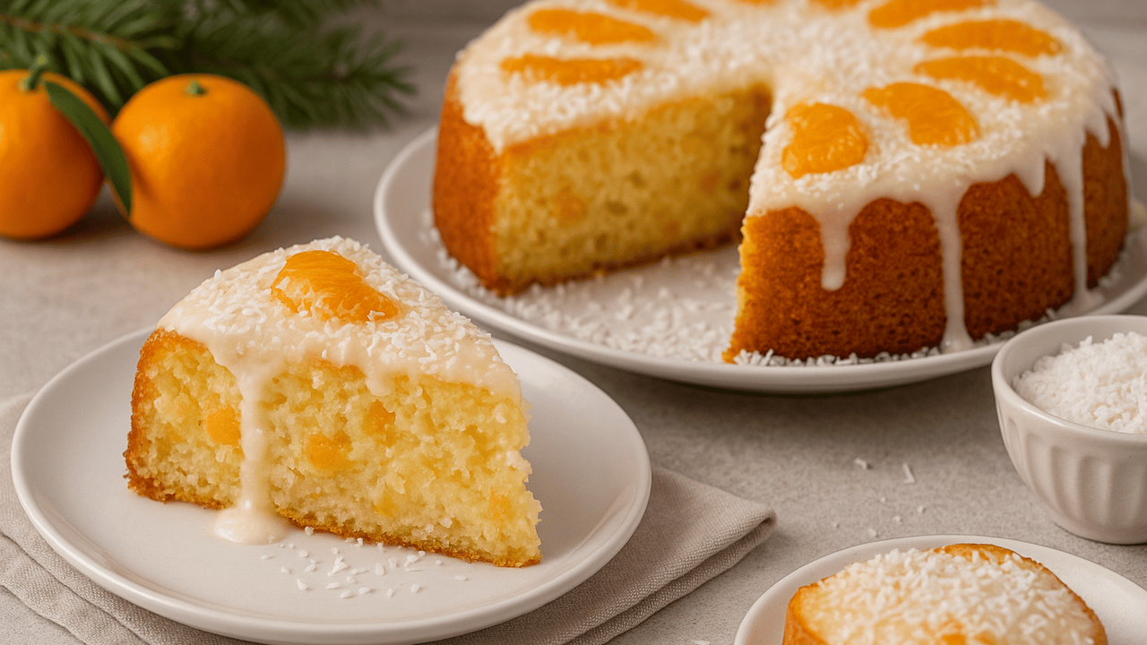 Шарлотка, которую сметают быстрее любых десертов: мандариново-кокосовый вкус с лимонной глазурью делает её по-настоящему роскошной Аромат мандаринов, нежный кокос и кисло-сладкая...
