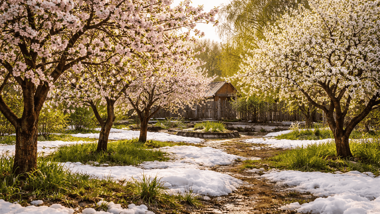 С первыми тёплыми днями плодовые деревья начина...
