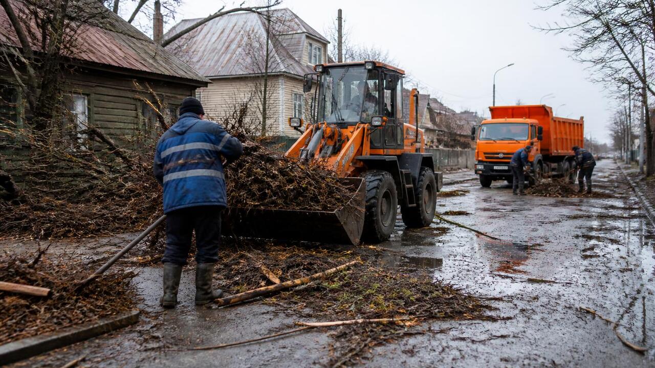 В Чистополе продолжают устранять последствия ст...