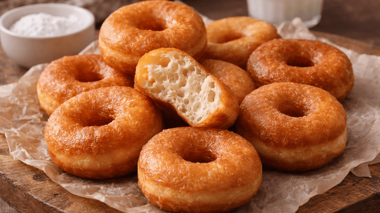 Пышные, румяные пончики на кефире можно пригото...