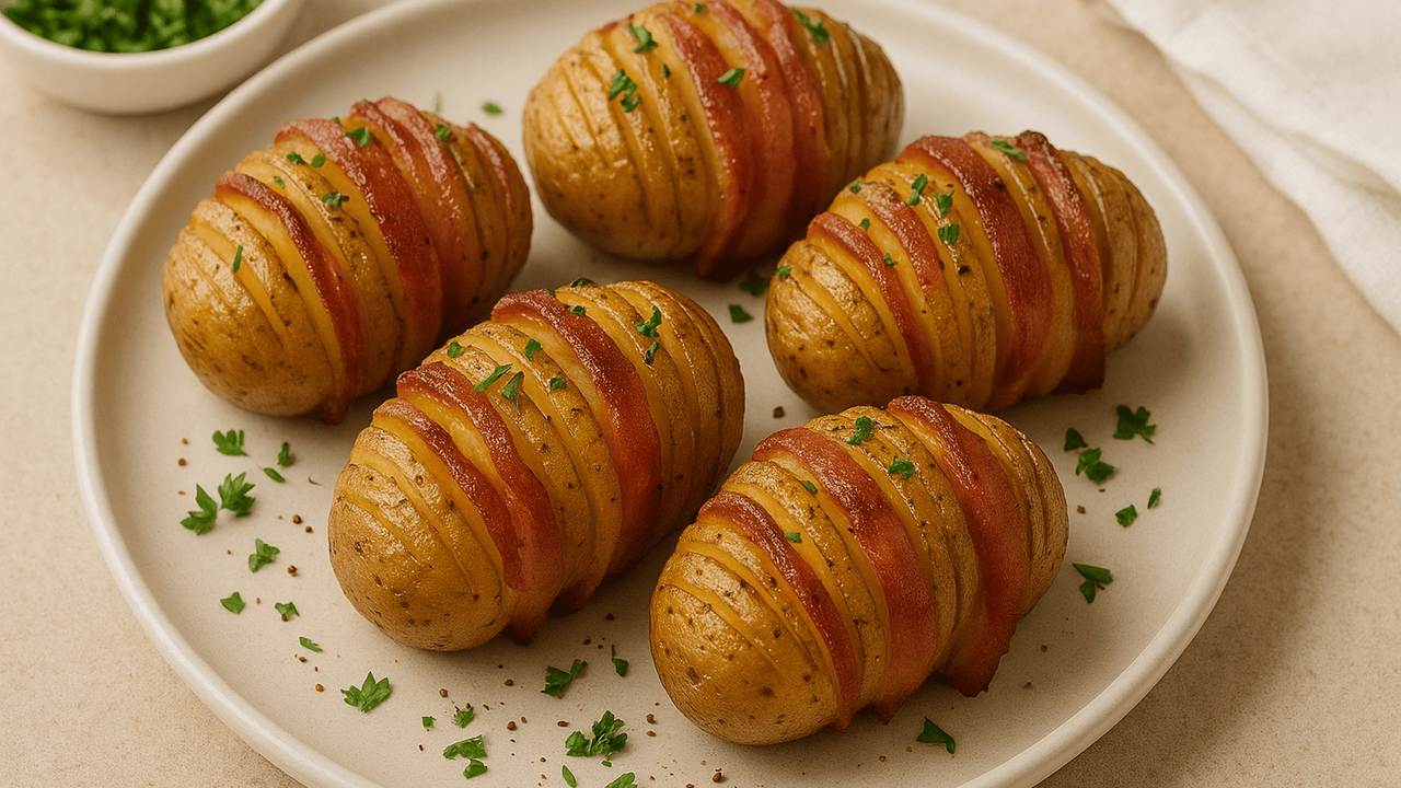 Картошка-гармошка с беконом — это блюдо, которо...