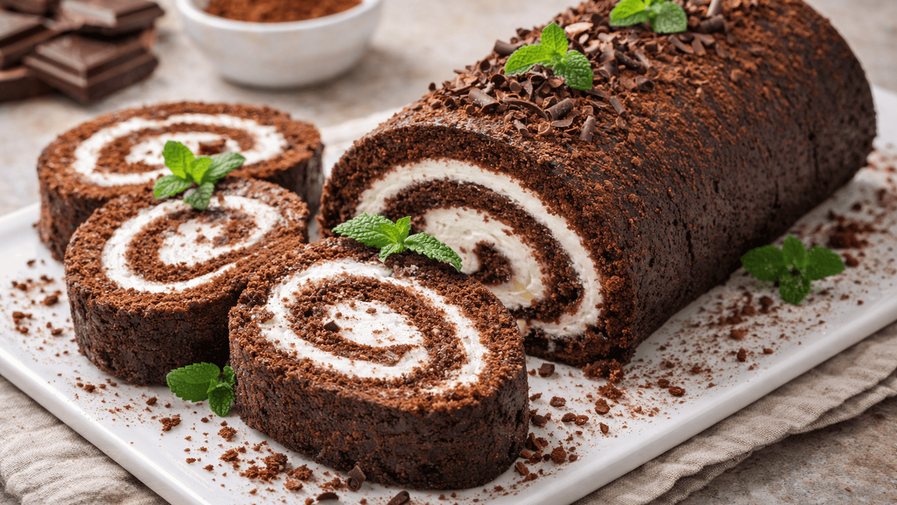 Этот шоколадный рулет без муки — настоящая нахо...
