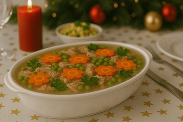 Открыла секрет идеального куриного холодца: выходит быстрым, плотным и нарядным на вид