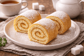Бисквитные рулеты к чаю на скорую руку: мягкие, нежные и сворачиваются без единой трещины