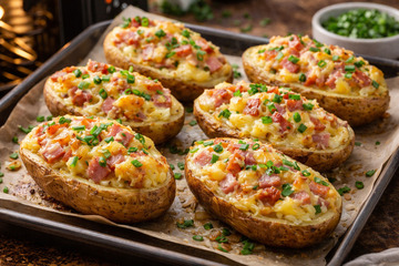 Аромат стоит на всю кухню уже в духовке: фаршированный картофель с ветчиной для всей семьи