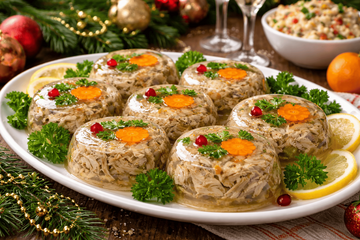 Вкус как у холодца, готовится быстрее: заливное на прозрачном бульоне к Новому году