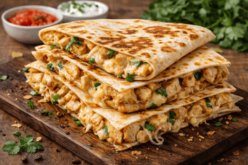 Порадовала домашних за считаные минуты: лепёшки с курицей и сыром получились вкусными и сытными