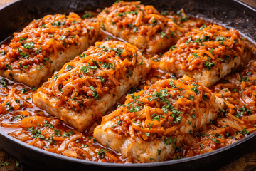 Треска под маринадом как в советской столовой: тот самый вкус с морковью и луком