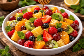 Свежесть, аромат и польза в каждой ложке: фруктовый салат с мятой и натуральным мёдом