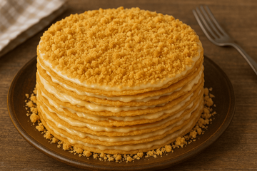 Ленивый торт на сковороде – румяные коржи и нежный крем за полчаса