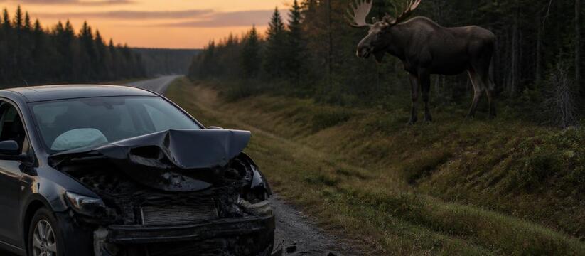 В Татарстане легковушка сбила лося, погибла девушка В Елабужском районе Татарстана легковой автомоб...