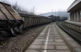 Четыре вагона грузового поезда сошли с рельсов ...