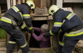 Спасатели вытащили 90-летнюю женщину из погреба...