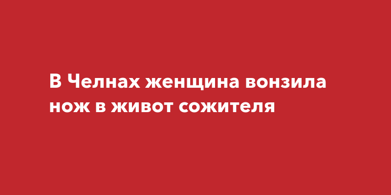 В Челнах женщина вонзила нож в животсожителя